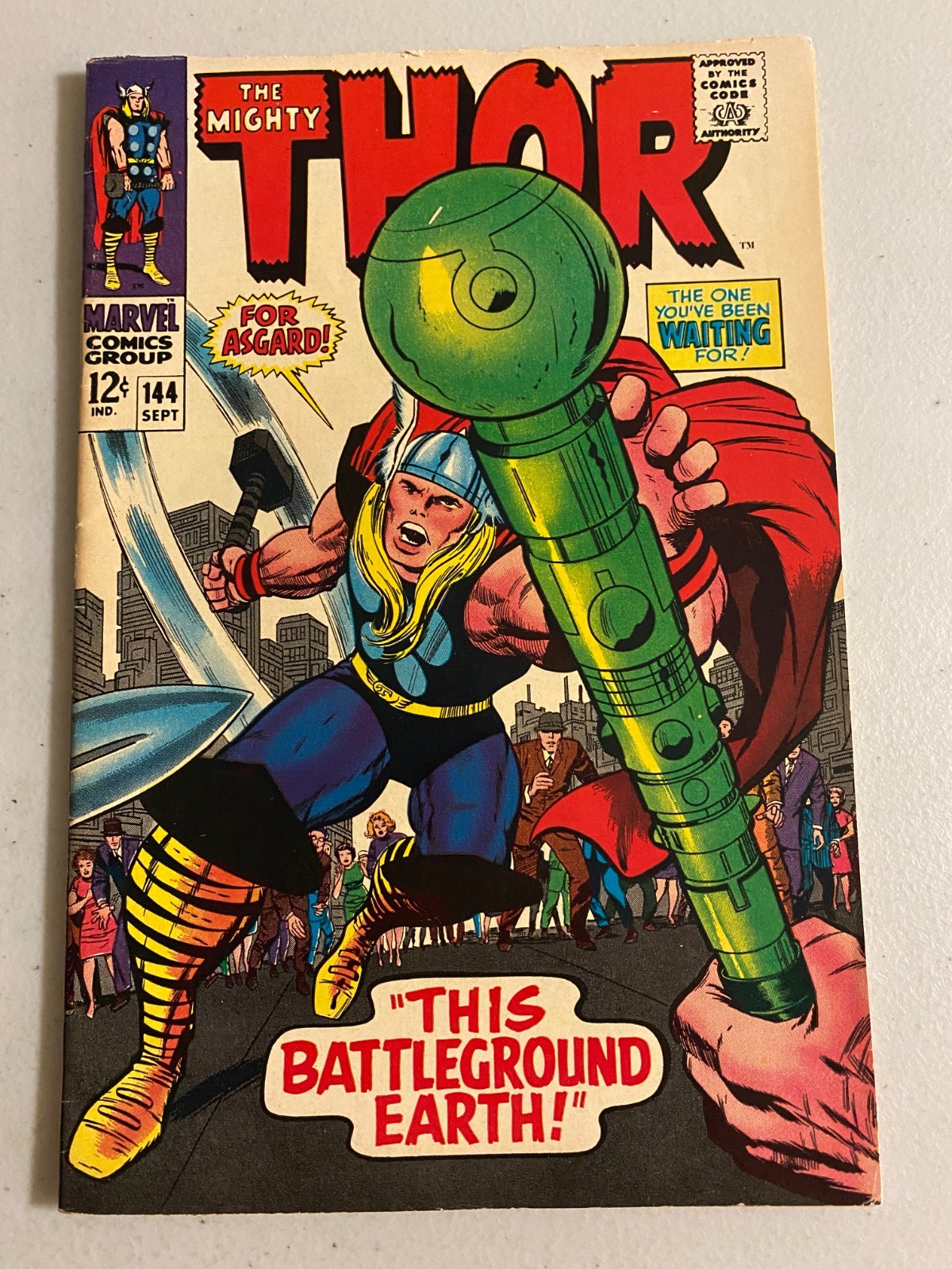 Thor #144 Marvel 1st Series (4.5 VG+) appearances by Balder, Sif and Odin (1967)