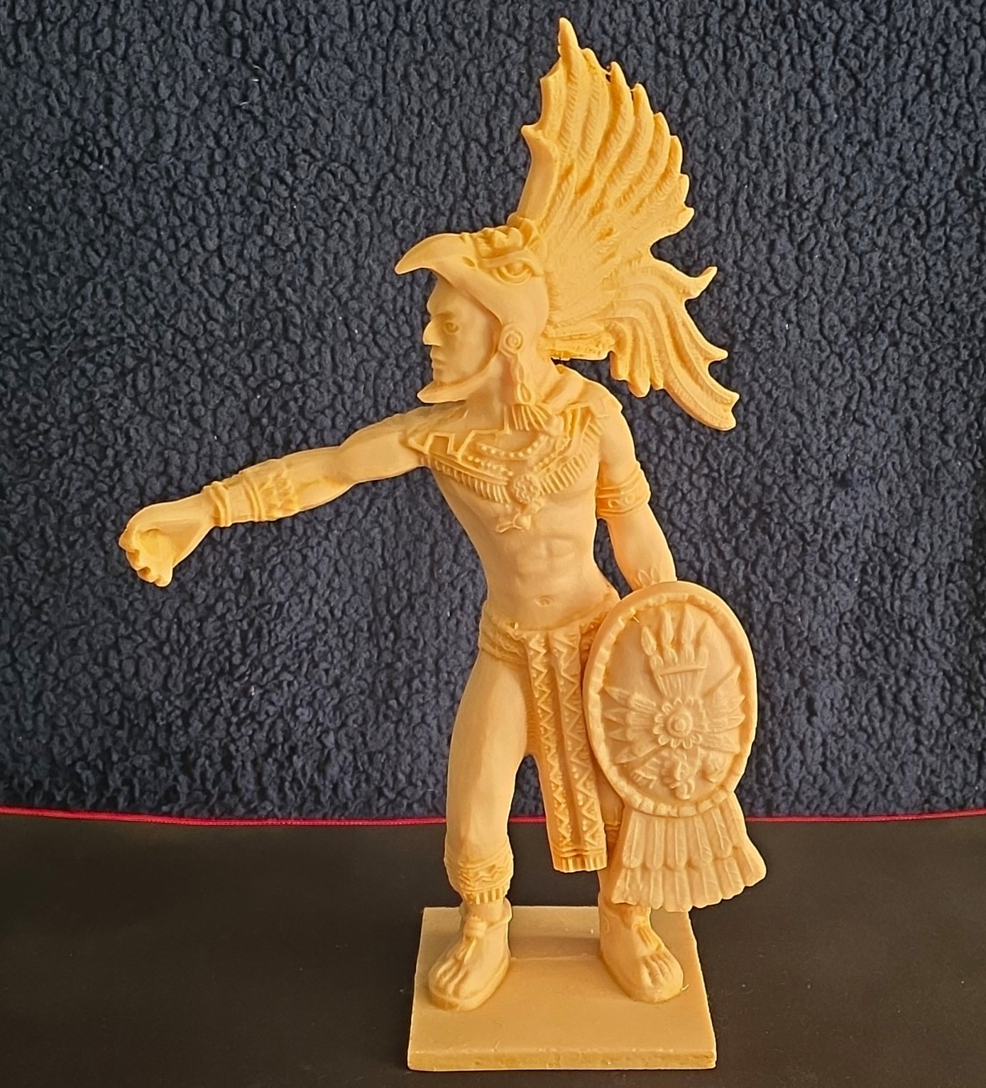 Vtg Aztec Eagle Warrior Resin Statue Faux Ivory Cuauhtémoc Mexican Folk Art Vtg Aztec Eagle Warrior Resin Statue Faux Ivory Cuauhtémoc Mexican Folk Art