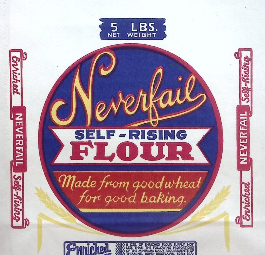 VINTAGE PURDY VA WEYERS CAVE MILLING NEVERFAIL FLOUR UNUSED 5LB AD BAG B977 VINTAGE PURDY VA WEYERS CAVE MILLING NEVERFAIL FLOUR UNUSED 5LB AD BAG B977