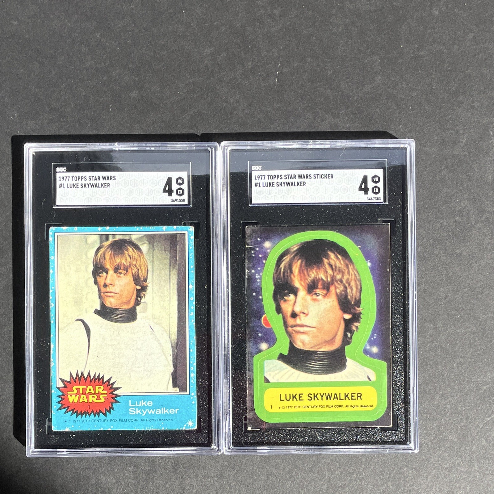1977 Topps Star Wars Trading Card Lot of 2 Luke Skywalker #1 + Sticker 1977 Topps Star Wars Trading Card Lot of 2 Luke Skywalker #1 + Sticker