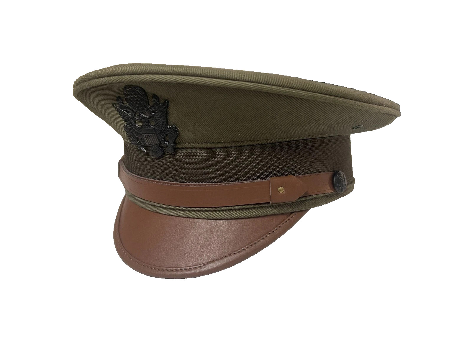 M1912 US Army Officer Visor Cap Reproduction WWI Military Dress Hat M1912 US Army Officer Visor Cap Reproduction WWI Military Dress Hat