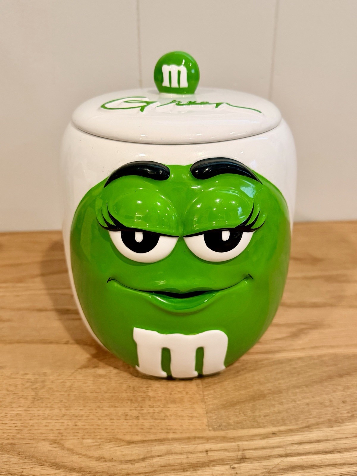 Vintage Green M&M Cookie Jar 2003 - MINT CONDITION - Fast 