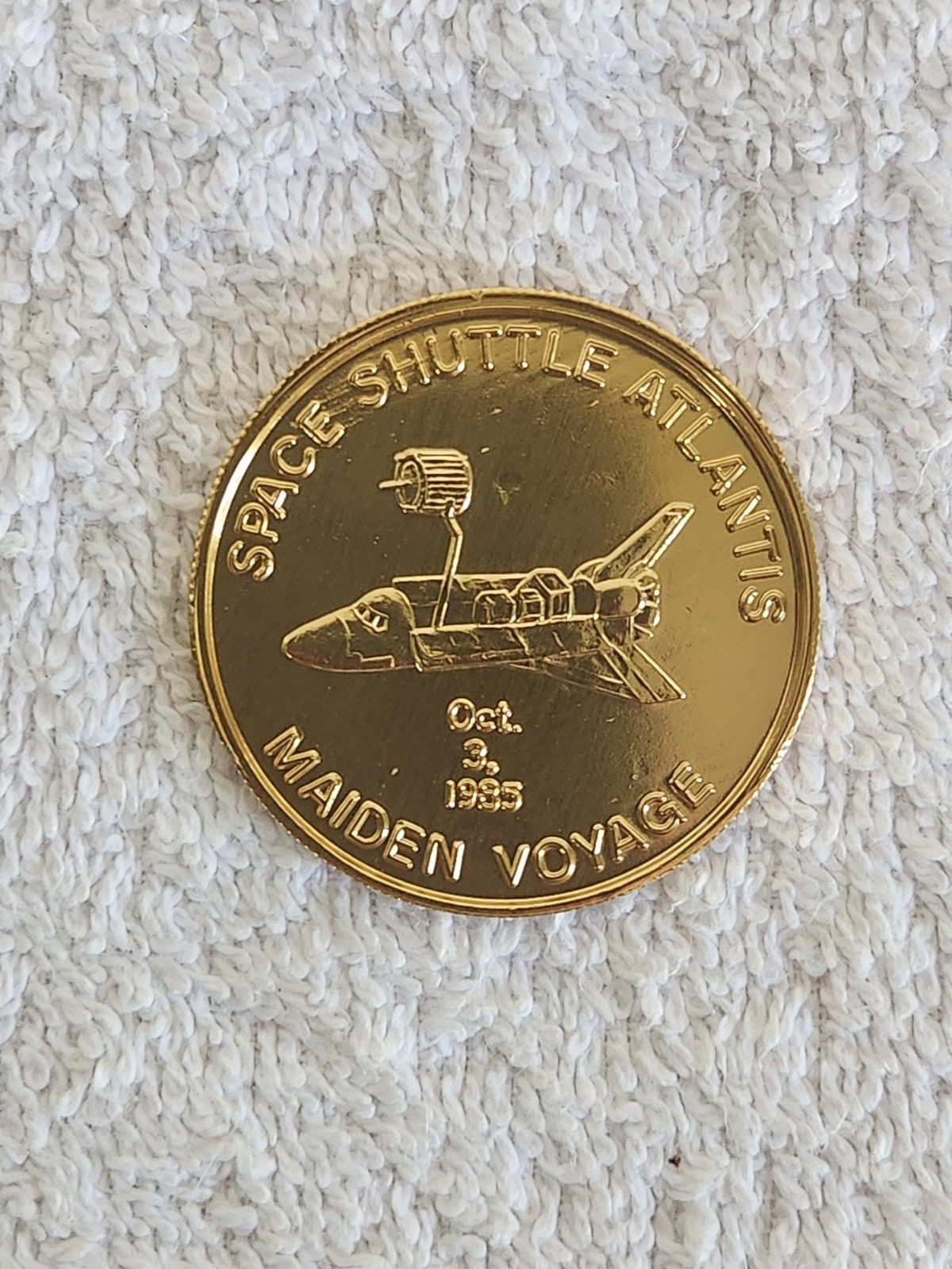 Space Shuttle Atlantis Maiden Voyage Souvenir Token 1985 Port Canaveral RARE Space Shuttle Atlantis Maiden Voyage Souvenir Token 1985 Port Canaveral RARE