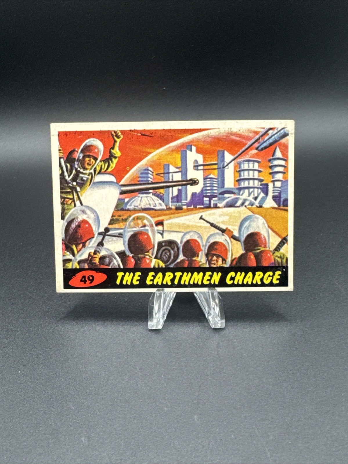 1962 Topps Mars Attacks #49 The Earthmen Charge (Bubbles Inc.) EX 1962 Topps Mars Attacks #49 The Earthmen Charge (Bubbles Inc.) EX
