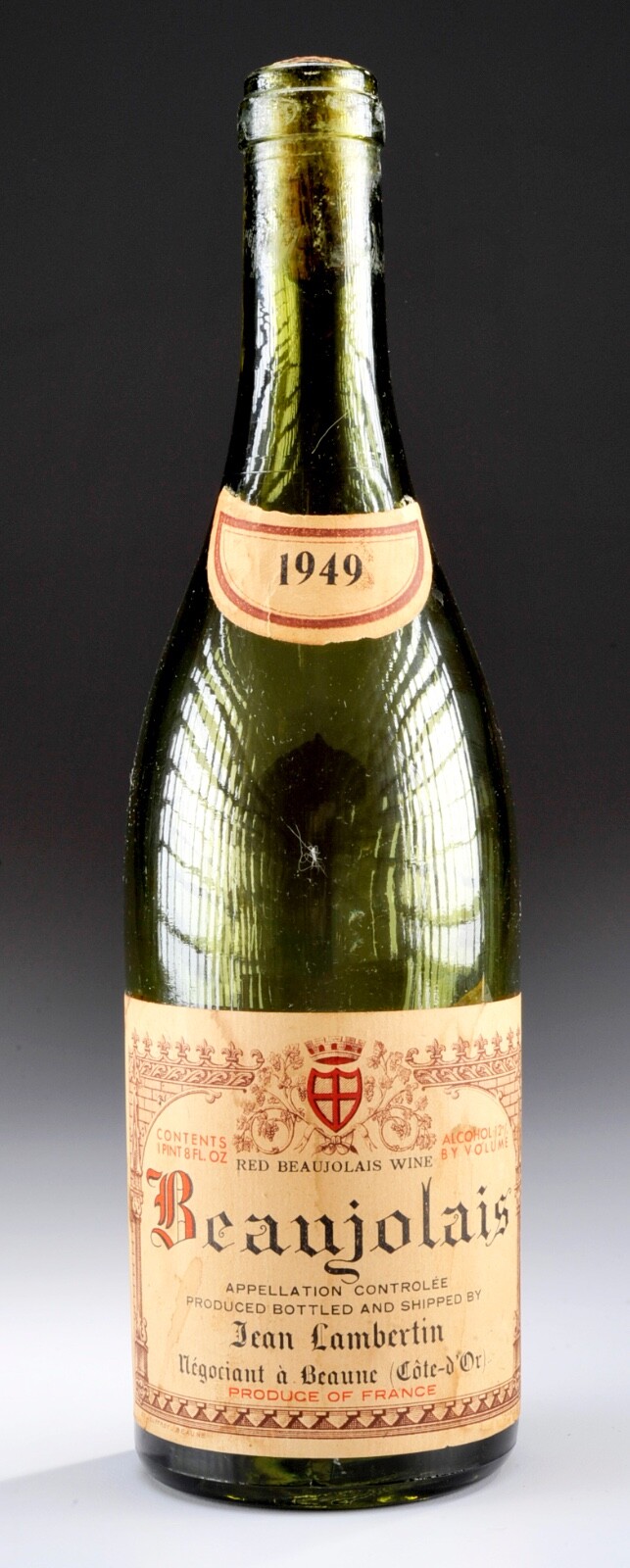 Empty Bottle Jean Lambertin 1949 Red "Beaujolais" Wine Bottle  (#2)