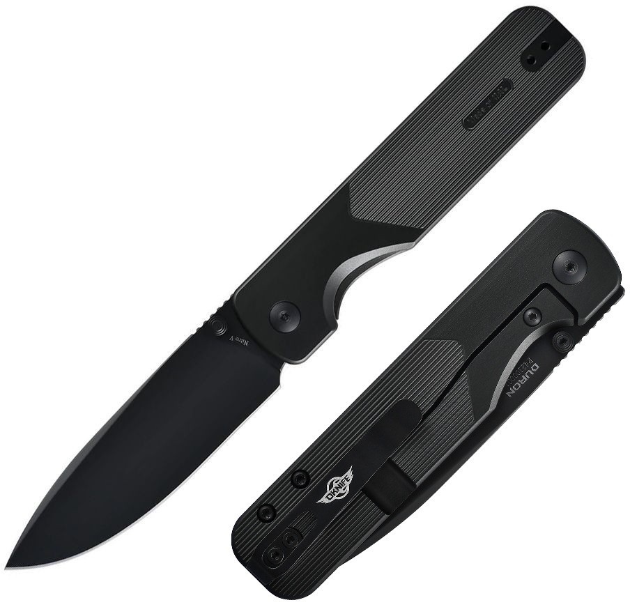Oknife Duron Folding Knife 3.5" Nitro V Steel Blade Stealth Gray Aluminum Handle Oknife Duron Folding Knife 3.5" Nitro V Steel Blade Stealth Gray Aluminum Handle