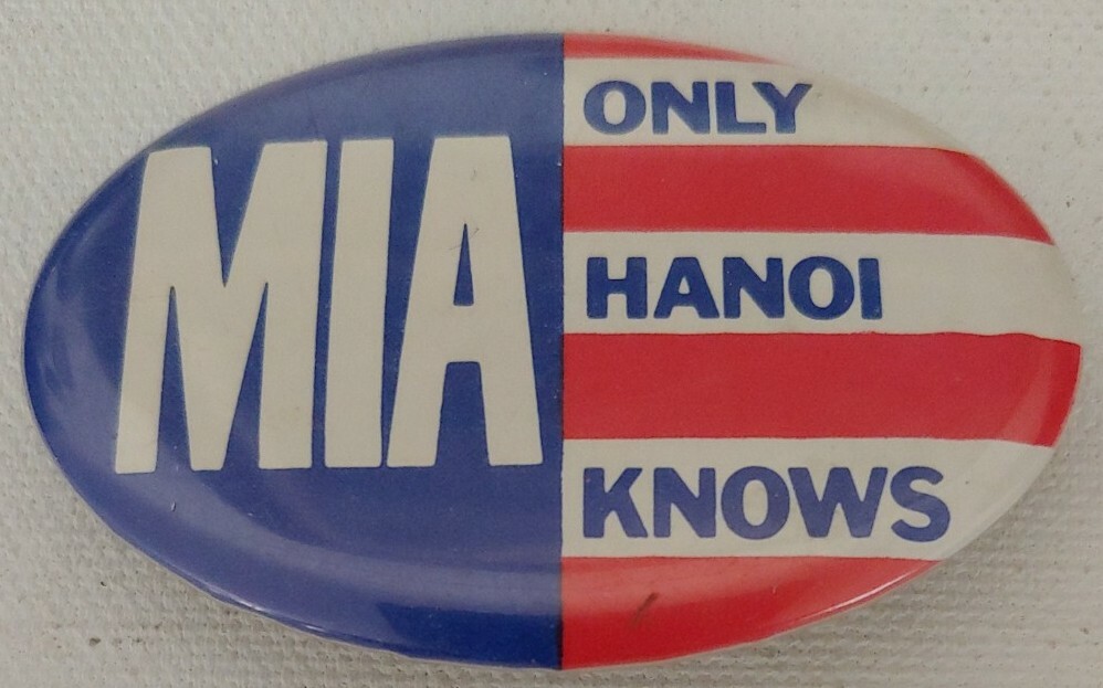 Vintage M I A "ONLY HANOI KNOWS" Pinback Button Vintage M I A "ONLY HANOI KNOWS" Pinback Button