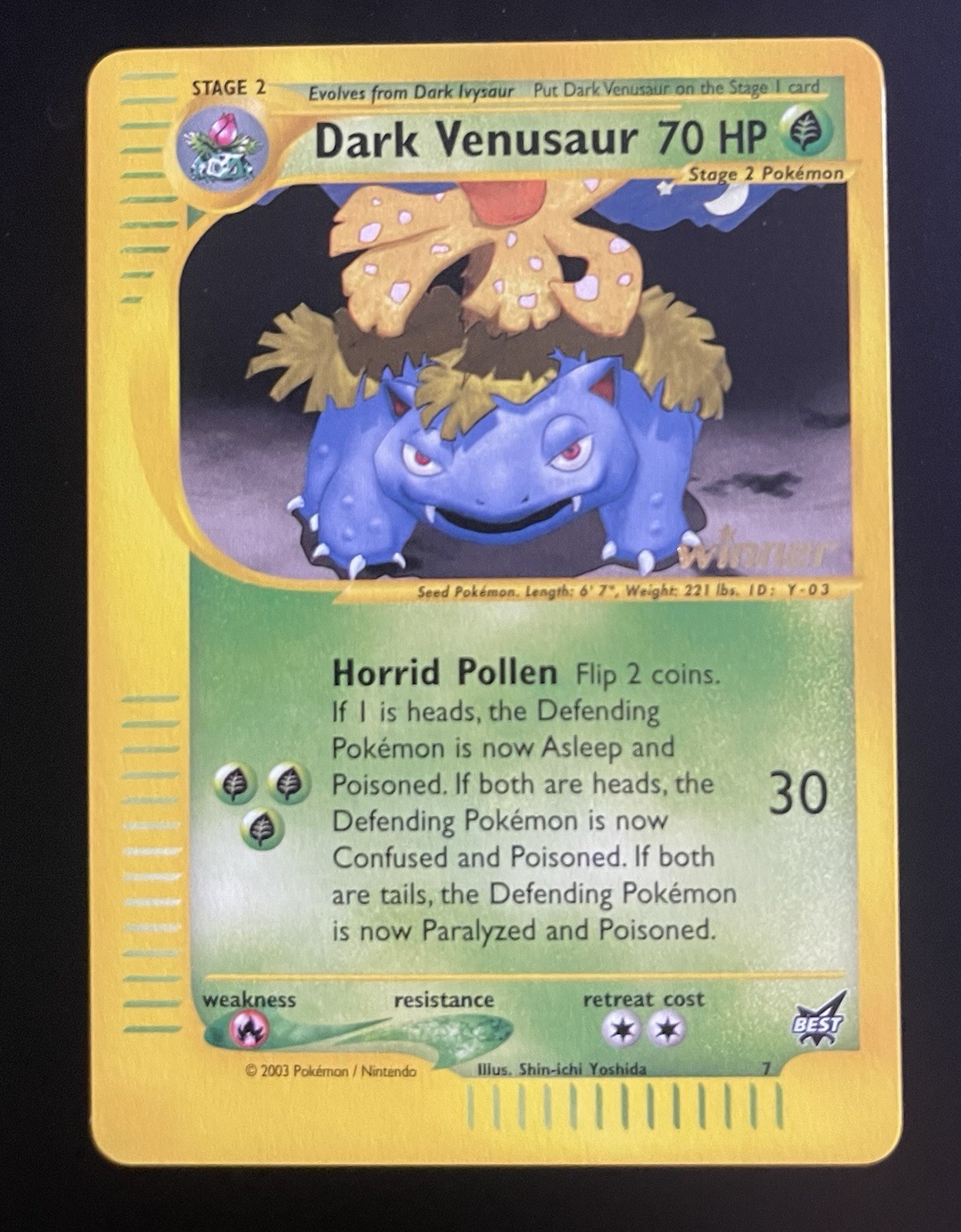 Dark Venusaur Winner NM Grading Psa Bgs Cgc Best Of Promo Black Star Pokemon Dark Venusaur Winner NM Grading Psa Bgs Cgc Best Of Promo Black Star Pokemon