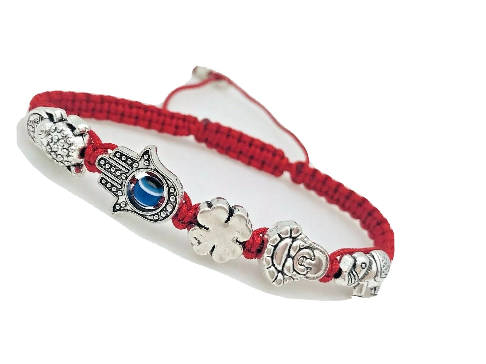 2 Pulseras Rojas Hechas a Mano Para Proteccion De la malas Vibras (5 Amuletos) 2 Pulseras Rojas Hechas a Mano Para Proteccion De la malas Vibras (5 Amuletos)