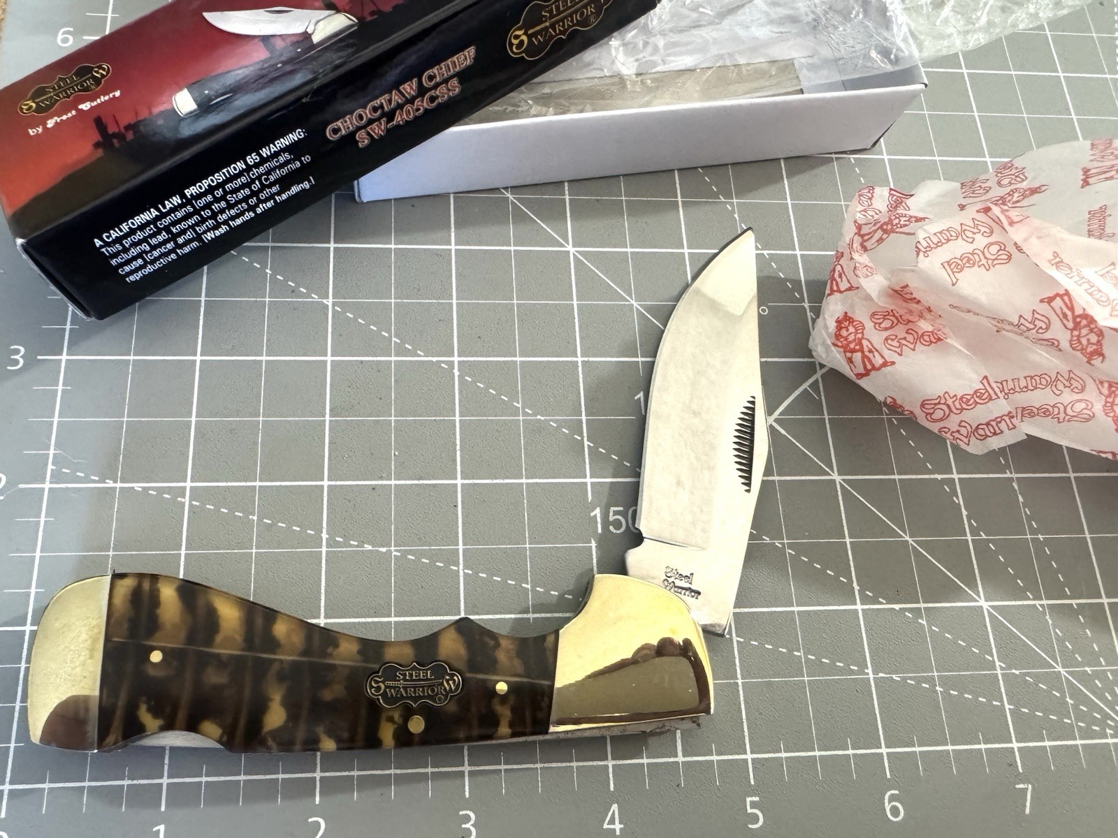 STEEL WARRIOR SW-405CSS Cobra Skin LG Choctaw Chief Lockback Knife w Sheath NIB STEEL WARRIOR SW-405CSS Cobra Skin LG Choctaw Chief Lockback Knife w Sheath NIB