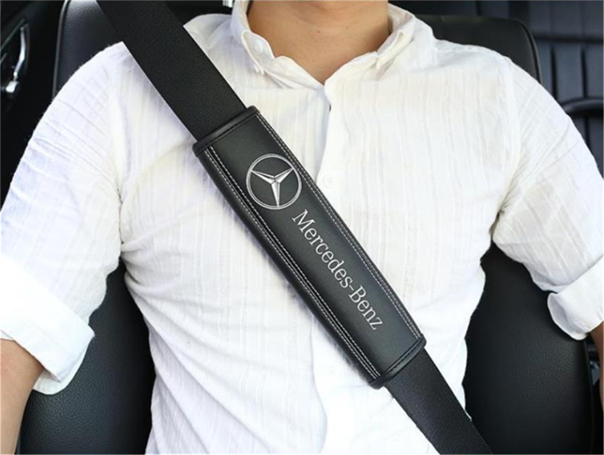 2Pcs/Set Car Seat Belt Cover Shoulder Cushion Pad Real Leather For Mercedes-Benz 2Pcs/Set Car Seat Belt Cover Shoulder Cushion Pad Real Leather For Mercedes-Benz
