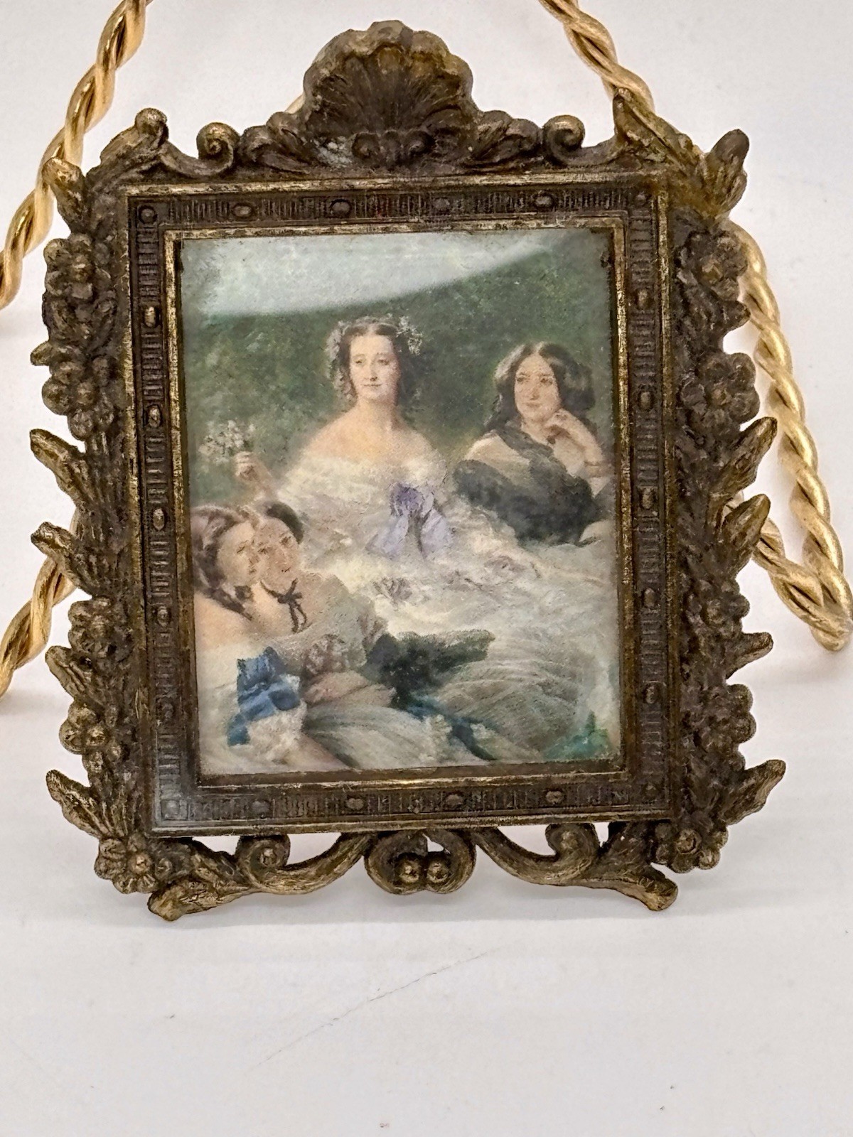 Vintage Italian CET-223 Brass Filigree Photo Frame Empress Eugenie Repro Italy Vintage Italian CET-223 Brass Filigree Photo Frame Empress Eugenie Repro Italy