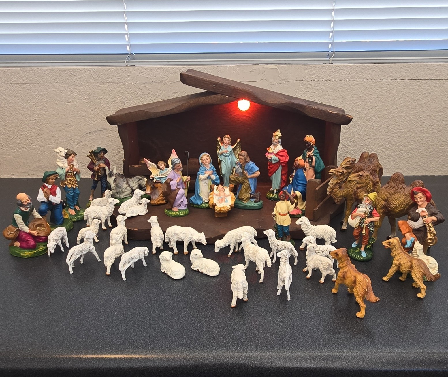 vintage 1960s Fontanini Nativity Figurines Set 45 pcs Christmas decor Christian vintage 1960s Fontanini Nativity Figurines Set 45 pcs Christmas decor Christian