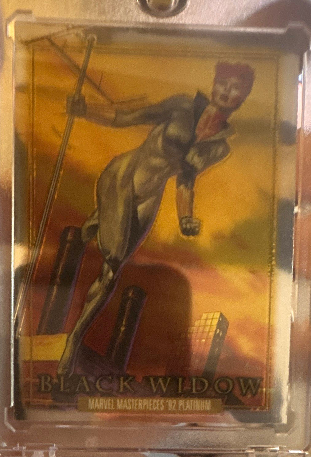 Upper Deck 2024 Marvel Masterpieces '92 Platinum Black Widow #3 Card Jusko