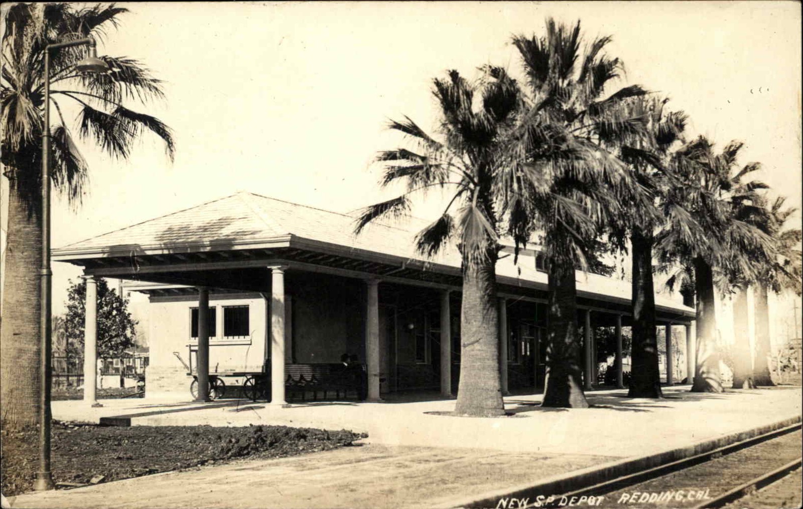 Redding California CA RR Train Station Depot SP Southern Pacific c1920s RPPC Redding California CA RR Train Station Depot SP Southern Pacific c1920s RPPC