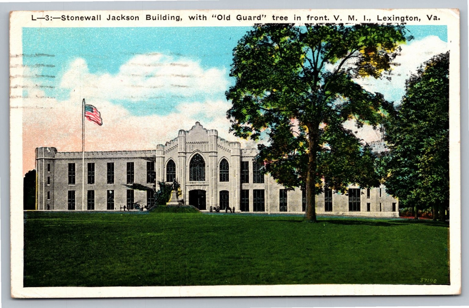 Vintage Stonewall Jackson Building VMI Lexington VA Postcard 1933 Vintage Stonewall Jackson Building VMI Lexington VA Postcard 1933