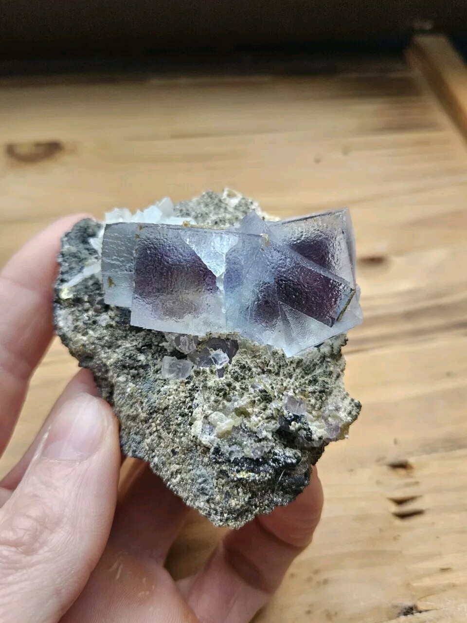 Rare 3", 173g, Icy Blue Oil Painting Fluorite, Inner Mongolia, China