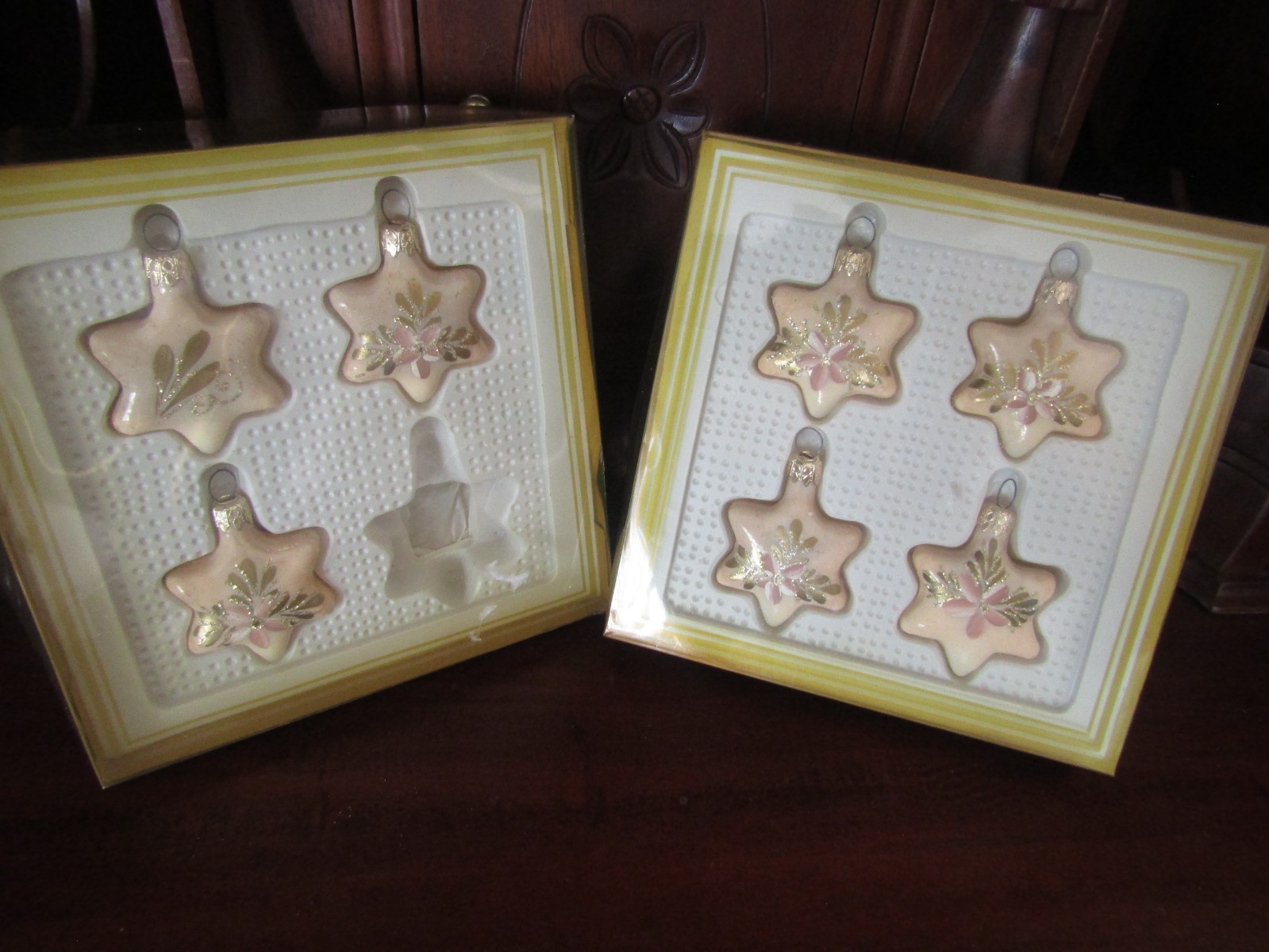 VTG Kurt Adler Handcrafted Ivory Star Glass Christmas Ornaments 7 Count Sold As VTG Kurt Adler Handcrafted Ivory Star Glass Christmas Ornaments 7 Count Sold As