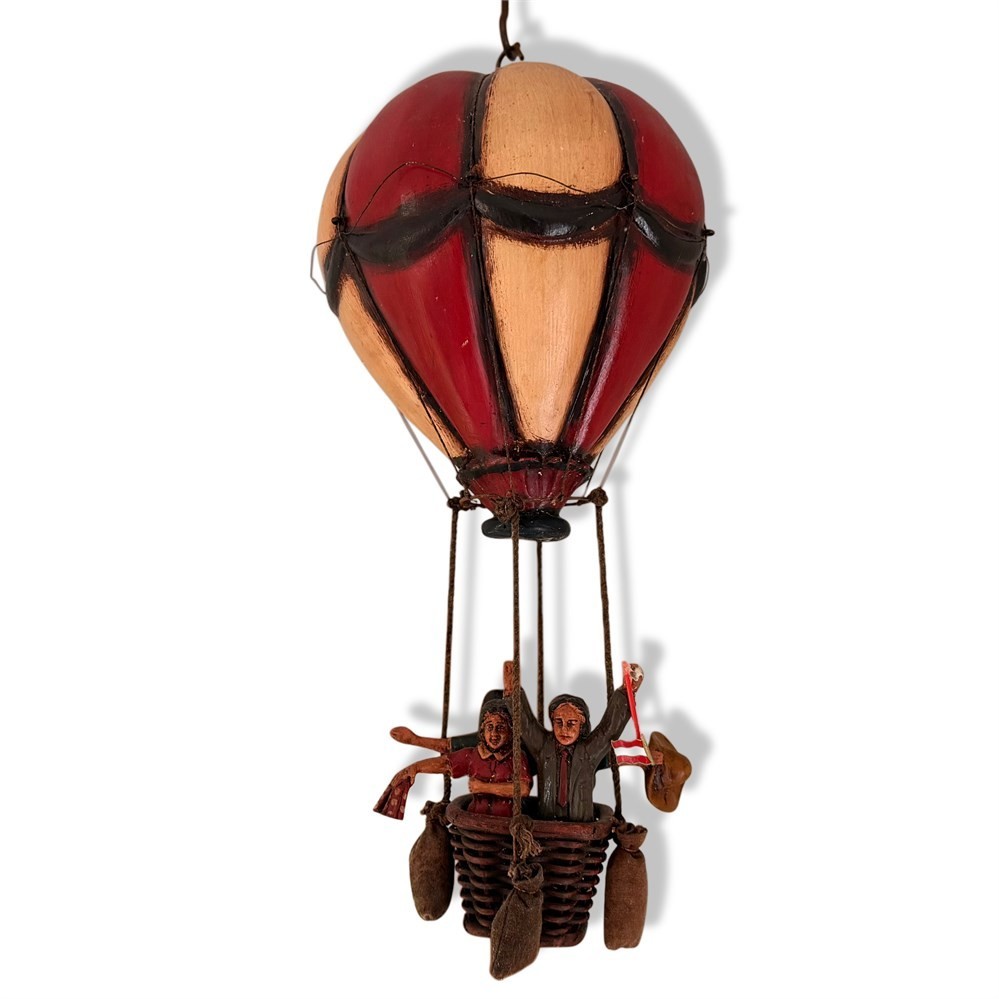 Vintage Repro Hanging Hot Air Balloon Figural Resin Sculpture Pilot 18" Mobile Vintage Repro Hanging Hot Air Balloon Figural Resin Sculpture Pilot 18" Mobile