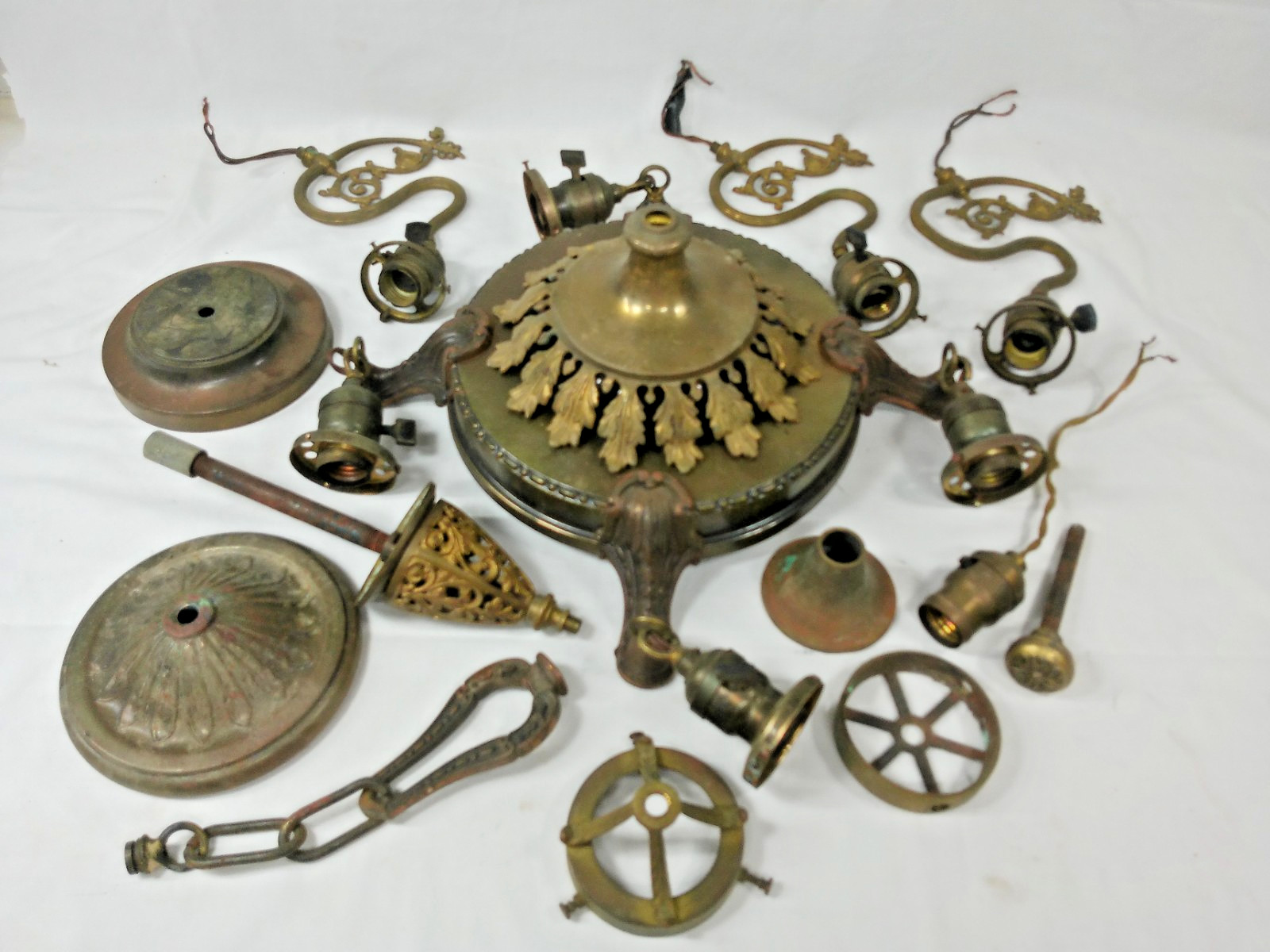 Large Lot Early Antique Lighting Parts Industrial Fixture Sockets Canopies Etc Large Lot Early Antique Lighting Parts Industrial Fixture Sockets Canopies Etc