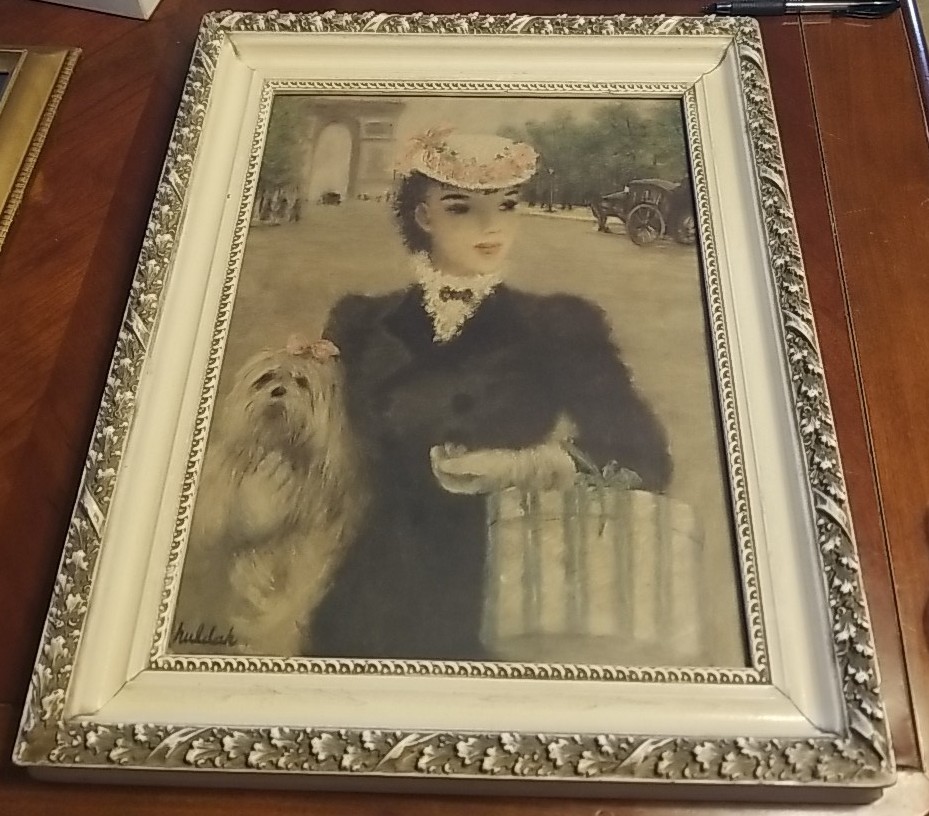 Beautiful Heavy Antique Frame With Famous Art Print,14"1/2" Wide By 17"1/2 Frame Beautiful Heavy Antique Frame With Famous Art Print,14"1/2" Wide By 17"1/2 Frame