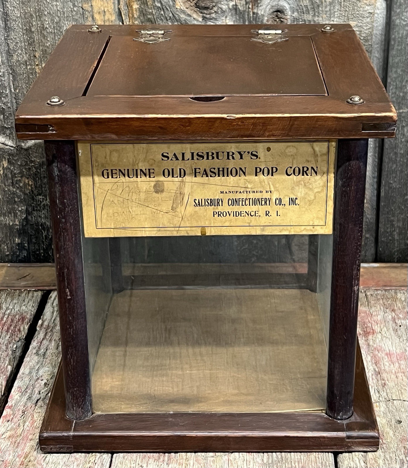 🔥RARE Antique Salisbury's Old Fashion Pop Corn Providence RI Store Display 🔥RARE Antique Salisbury's Old Fashion Pop Corn Providence RI Store Display