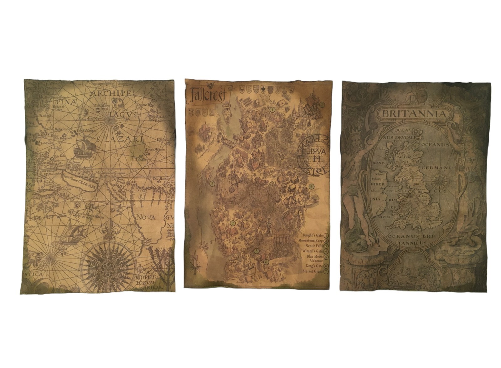 Treasure Map Old Pirate Maps Aged Reproduction Replica Print - 3 Maps Treasure Map Old Pirate Maps Aged Reproduction Replica Print - 3 Maps