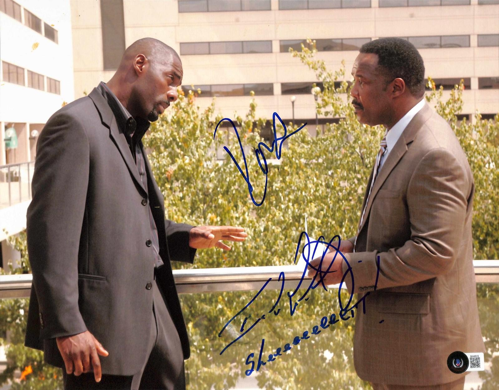Idris Elba & Isiah Whitlock Jr. The Wire Signed Photo 11x14 BECKETT