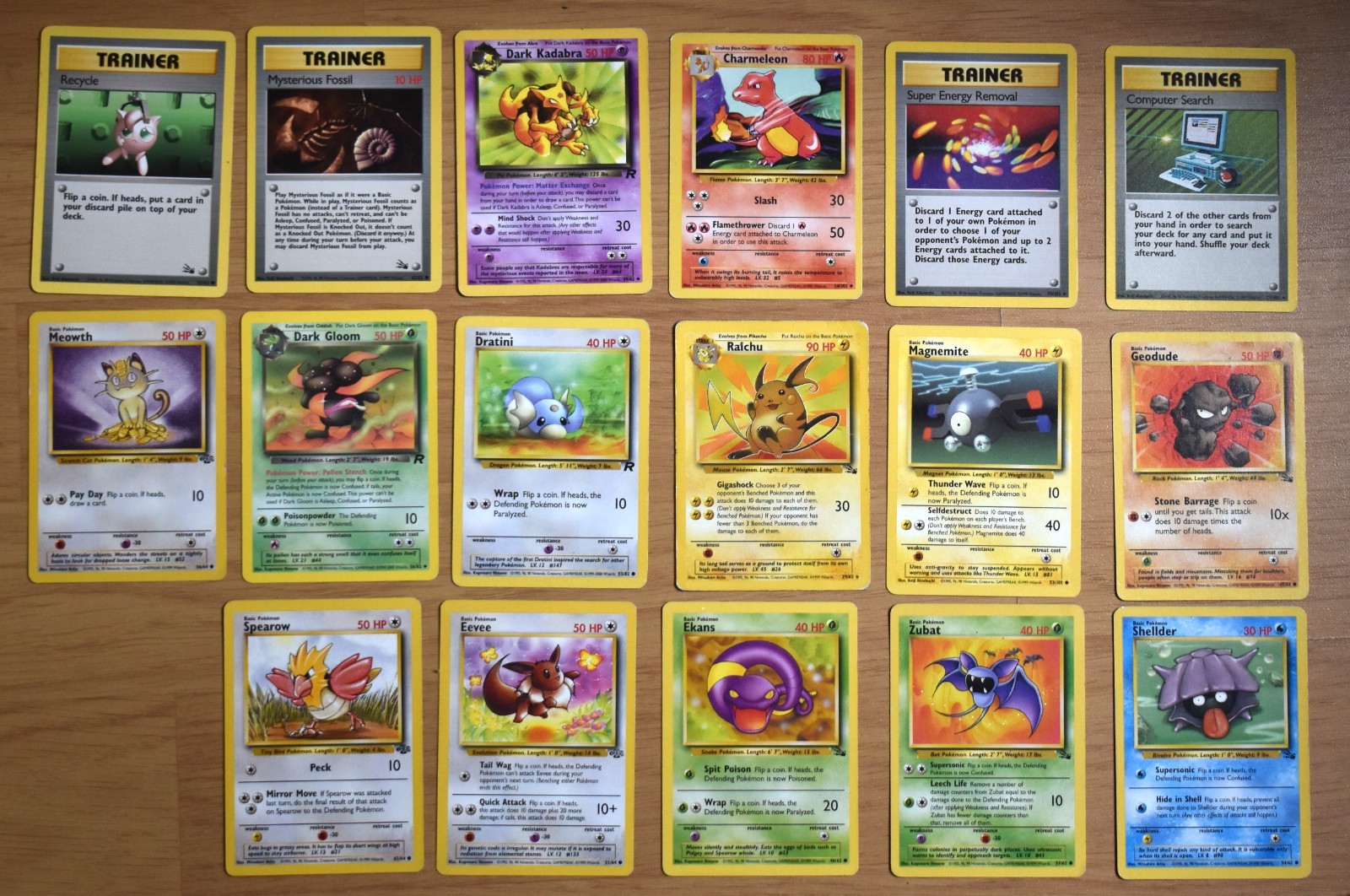 Mixed Set Base Set, Jungle & Fossil 1999 Bundle 17x Cards TCG Pokemon Mixed Set Base Set, Jungle & Fossil 1999 Bundle 17x Cards TCG Pokemon