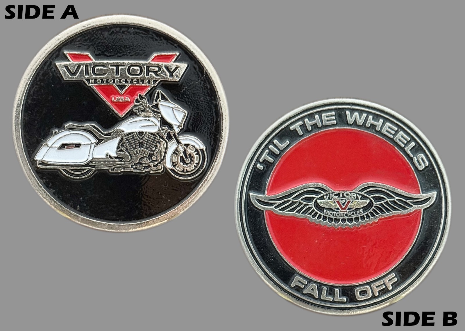 Victory Motorcycles 'Til The Wheels Fall Off Challenge Coin M#7 Victory Motorcycles 'Til The Wheels Fall Off Challenge Coin M#7