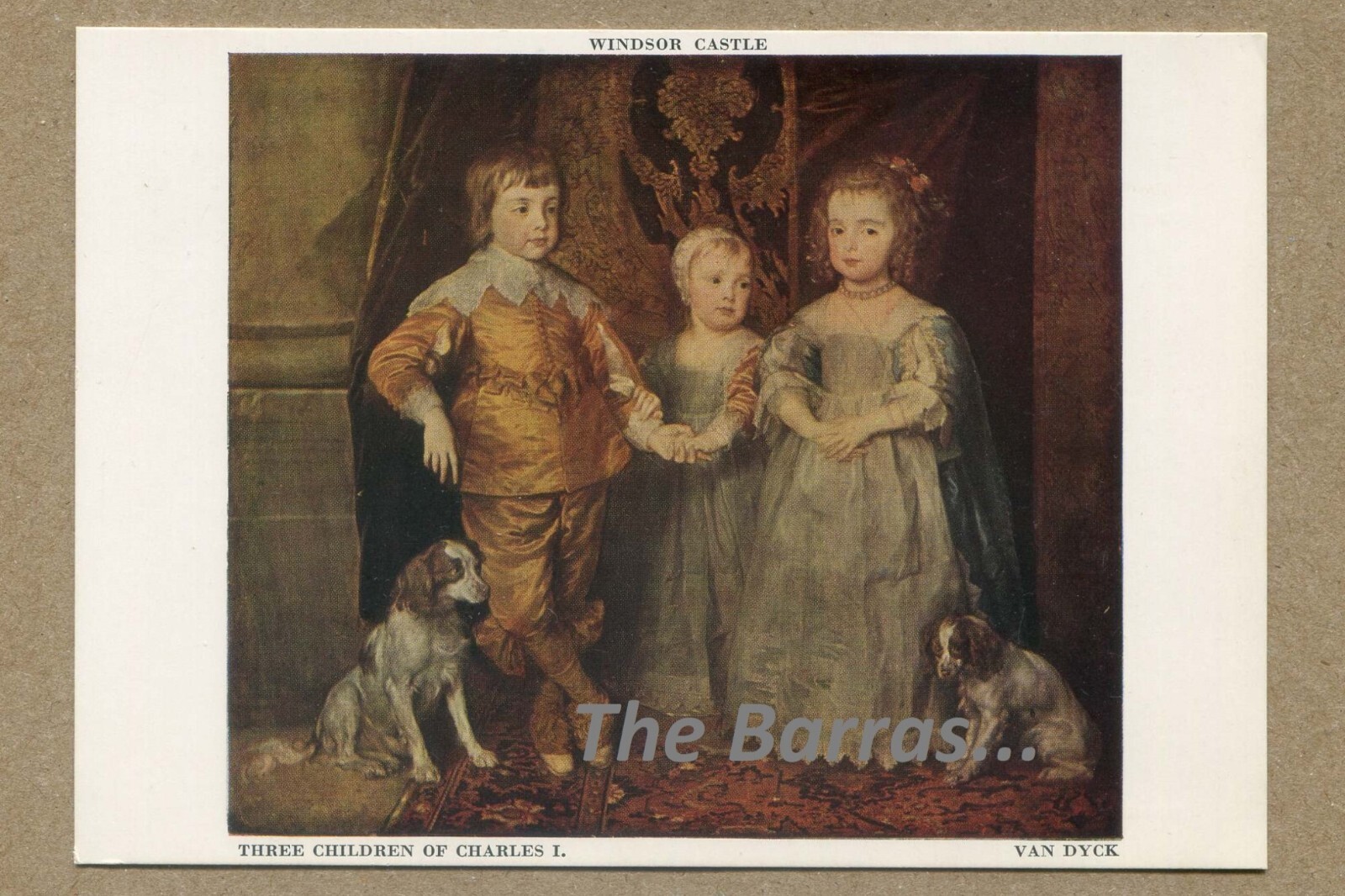 THREE CHILDREN OF KING CHARLES I. Vintage VAN DYCK POSTCARD CARTES POSTALE