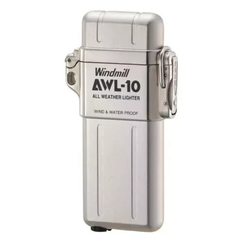 WINDMILL Lighter AWL-10 Silver Turbo Waterproof and Windproof Japan New