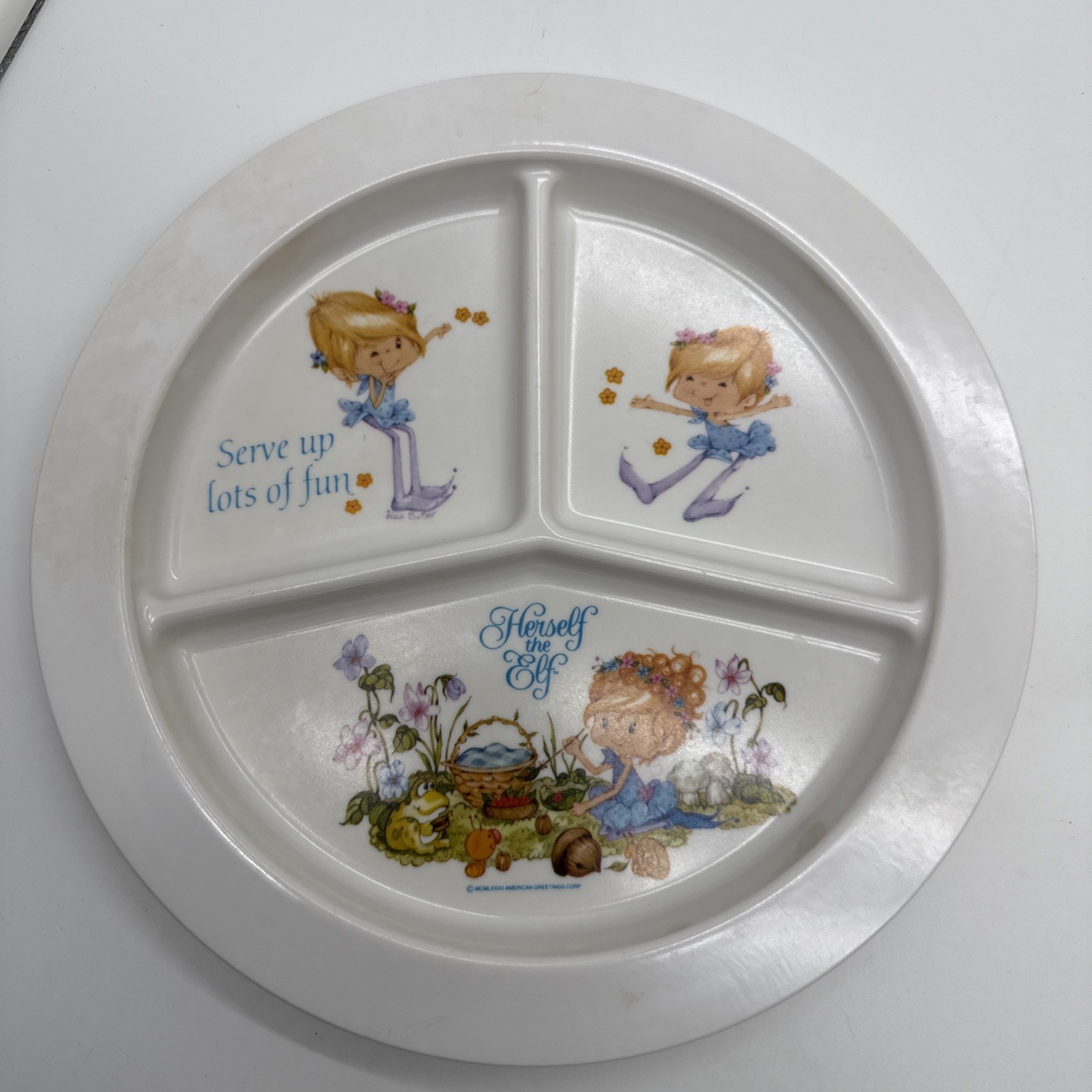 Vintage Herself the Elf 1980’s American Greetings Plastic Divided Childs Plate Vintage Herself the Elf 1980’s American Greetings Plastic Divided Childs Plate