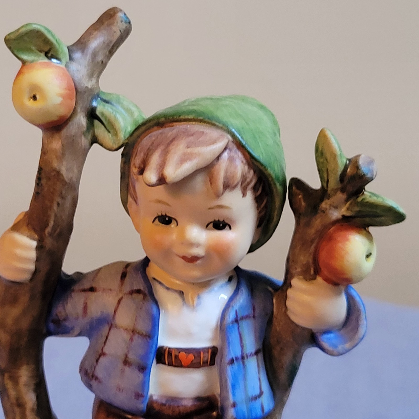Vintage Goebel Hummel Figurine Small Boy Climbing Apple Tree Bird West Germany Vintage Goebel Hummel Figurine Small Boy Climbing Apple Tree Bird West Germany