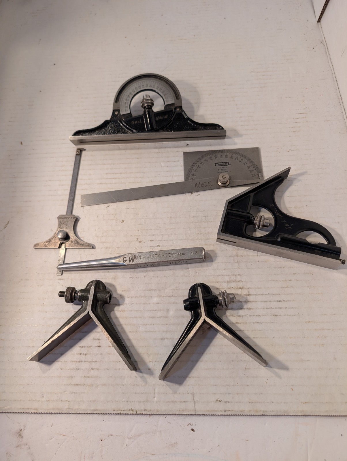 Machinist Starrett No. 490 Protractor Head w/ Center Head Combination Square Machinist Starrett No. 490 Protractor Head w/ Center Head Combination Square