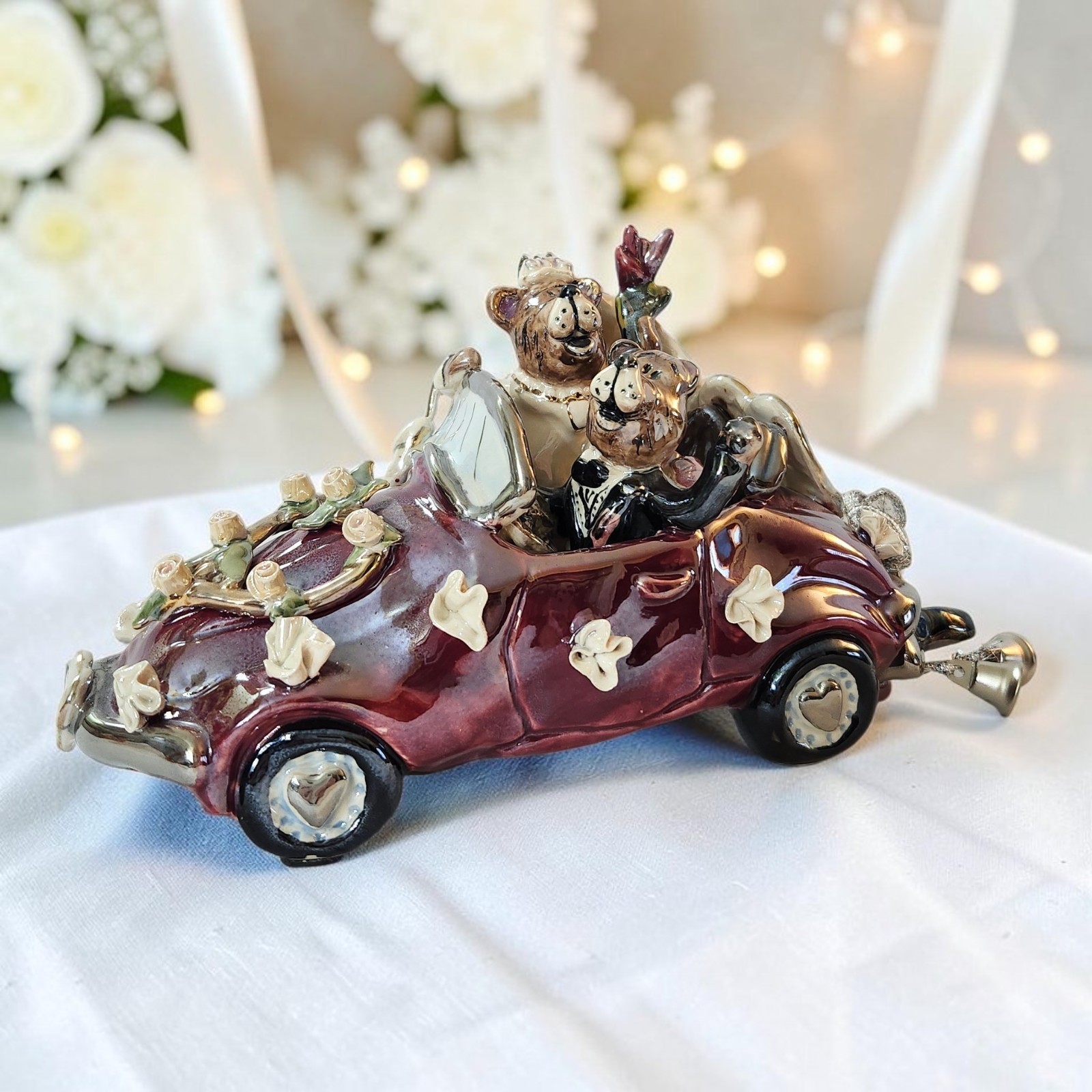 Vtg 2001 Blue Sky "Just Married" Bears by Heather Goldminc Musical Car Tested EC Vtg 2001 Blue Sky "Just Married" Bears by Heather Goldminc Musical Car Tested EC