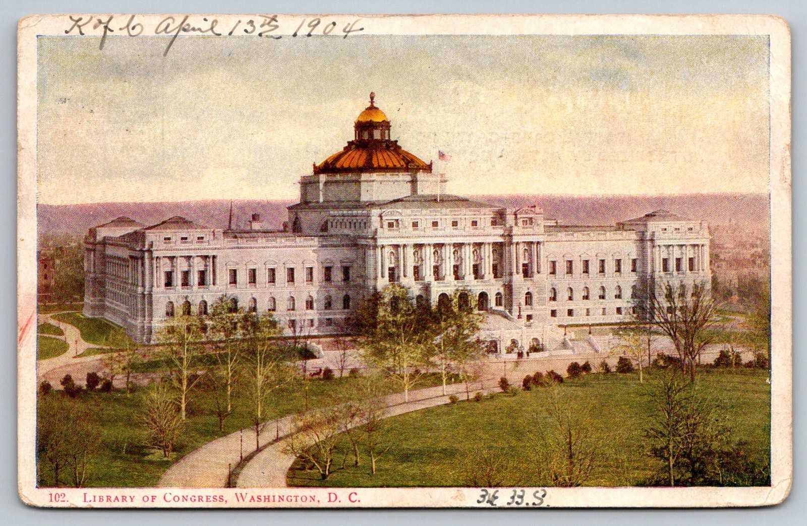 Library of Congress Washington DC Postcard Capitol building historic landmark