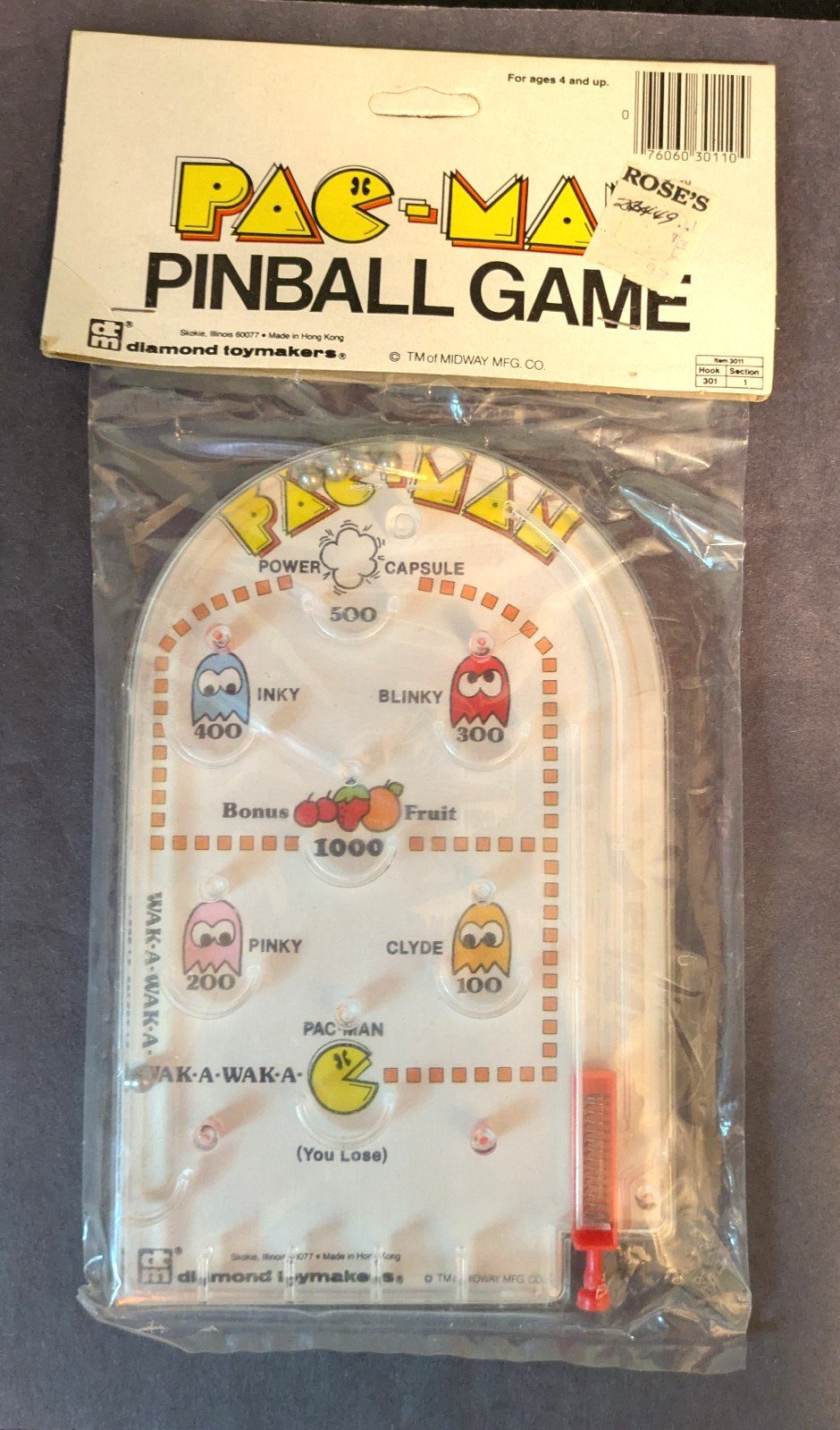 Vintage 1980s Diamond Toymakers Pac-Man Pinball Game  STILL SEALED