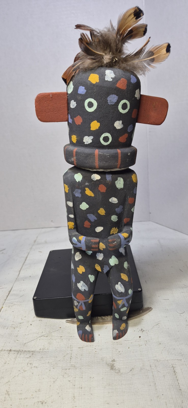 Old Style Hanging Hopi Pueblo Fire Boy God Kachina Doll Signed NB & Symbol 12" Old Style Hanging Hopi Pueblo Fire Boy God Kachina Doll Signed NB & Symbol 12"