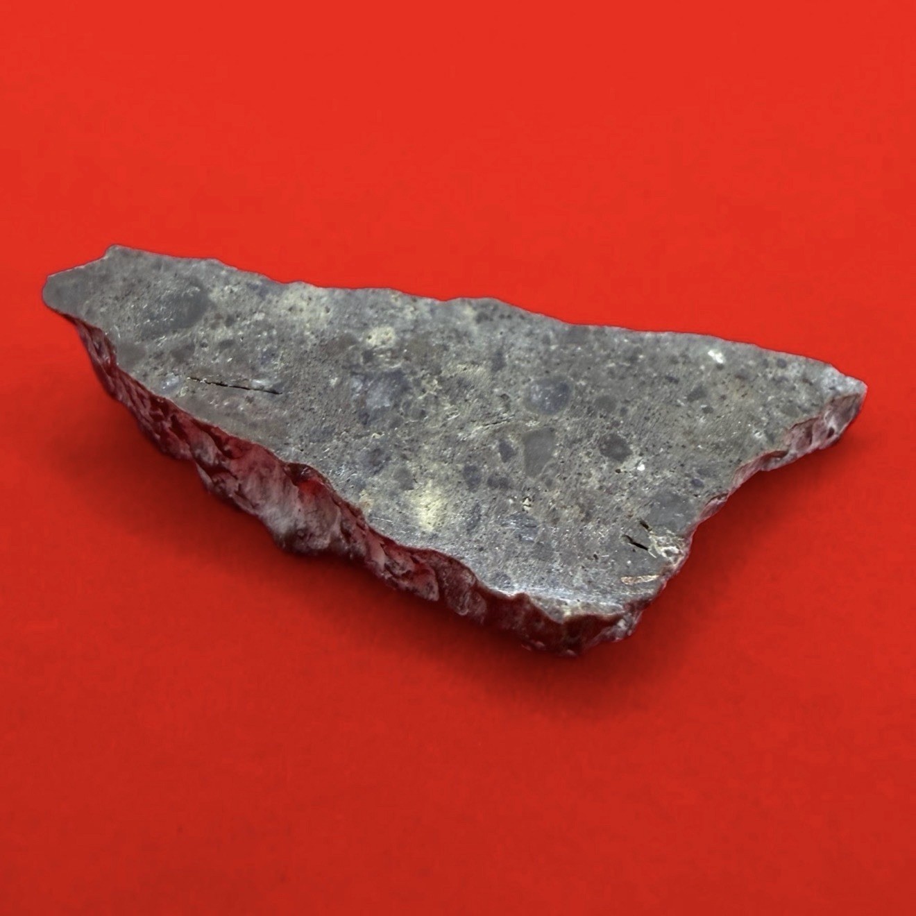 Oued el Hamim 001 Lunar Meteorite Slice, Rare Aqueously Altered Lunar, 3.78g Oued el Hamim 001 Lunar Meteorite Slice, Rare Aqueously Altered Lunar, 3.78g