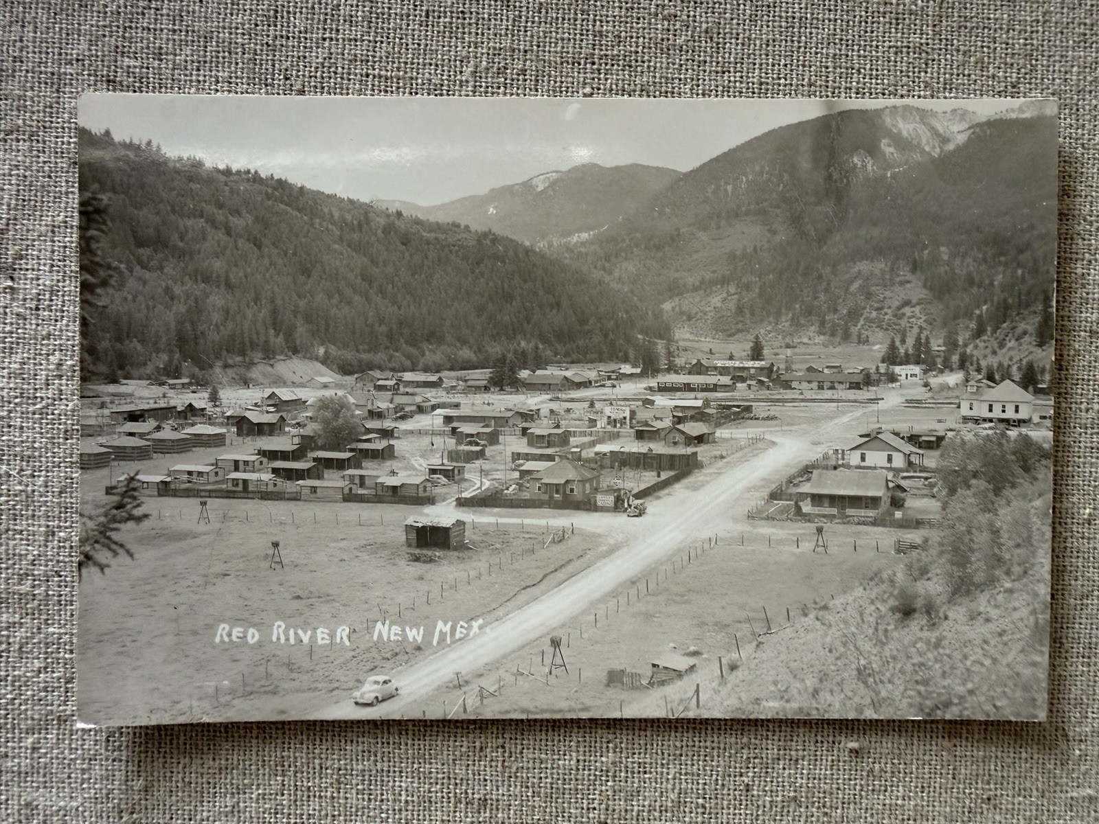 1940s RPPC Red River New Mexico Early Town View Main Street Postcard
