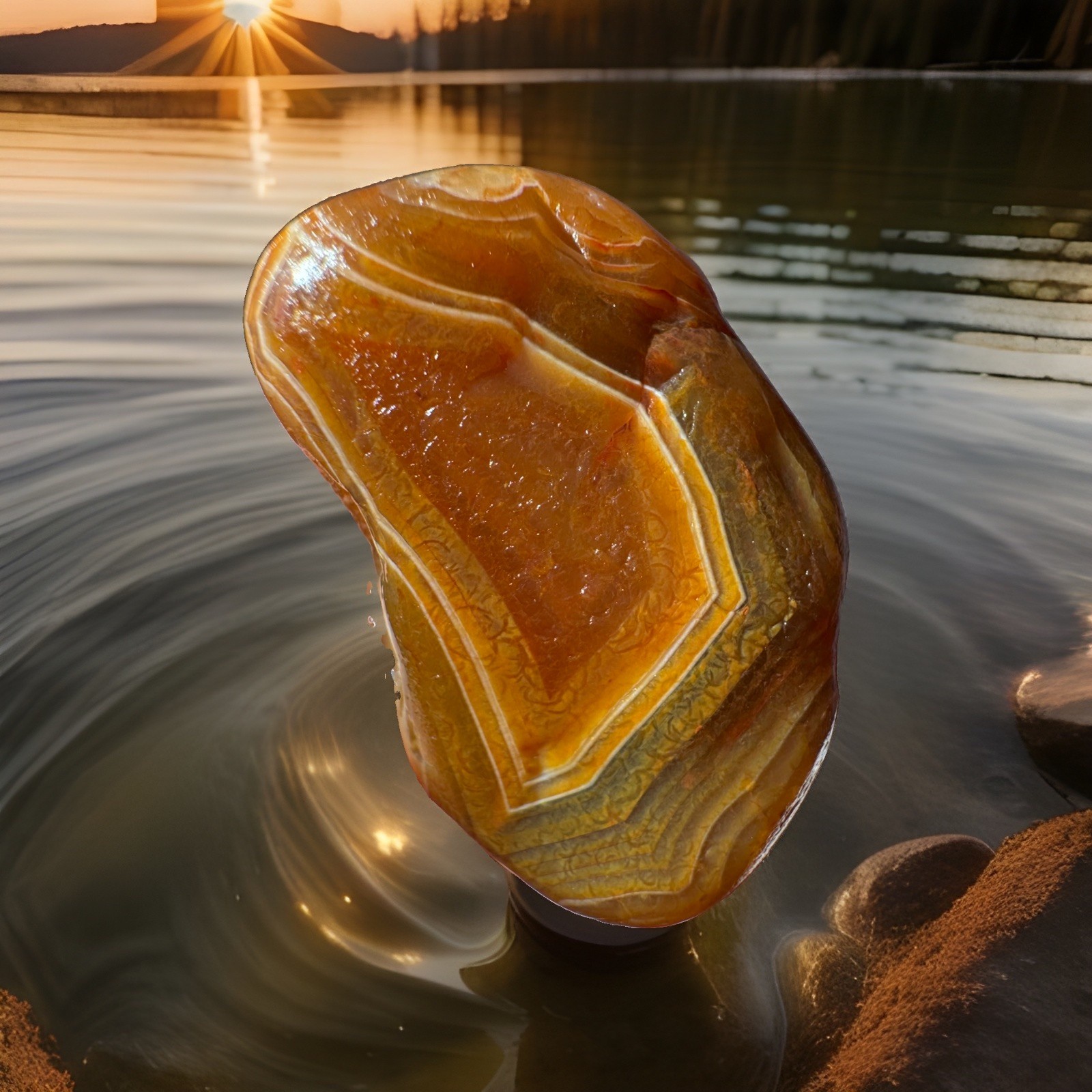 ☀️ Golden Hour 😮 Incredible 🤯 Lake Superior Agate - 0.95 Ounces ☀️ Golden Hour 😮 Incredible 🤯 Lake Superior Agate - 0.95 Ounces