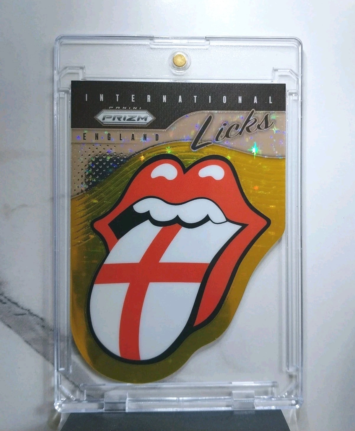 2025 Prizm The Rolling Stones International Licks Die-Cut England Gold 1 /10 2025 Prizm The Rolling Stones International Licks Die-Cut England Gold 1 /10