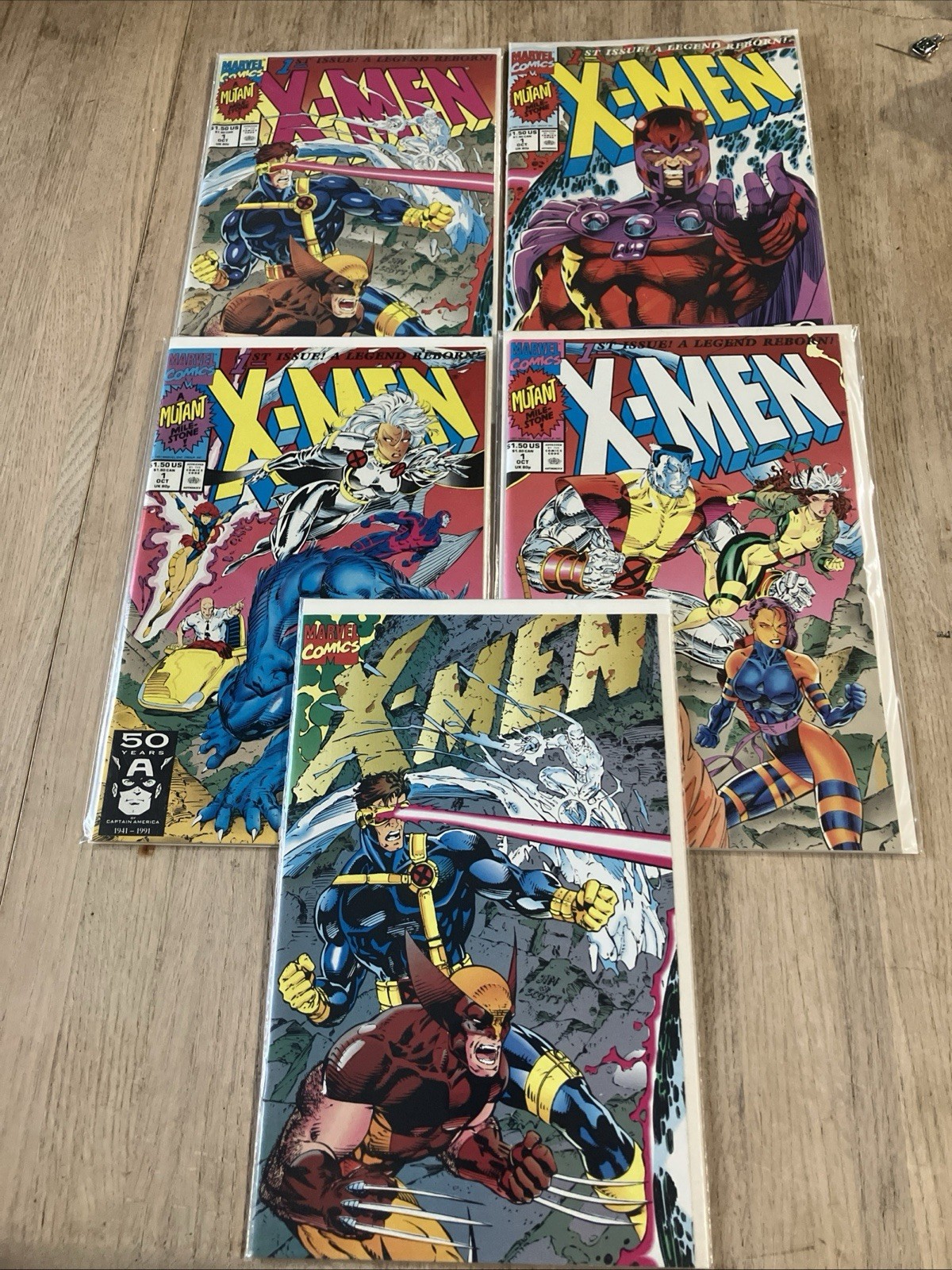 X-Men #1 Cover A B C D & E Connecting Cover Jim Lee Set of 5 Marvel 1991 Bundle X-Men #1 Cover A B C D & E Connecting Cover Jim Lee Set of 5 Marvel 1991 Bundle