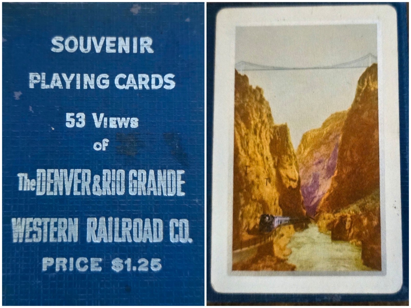 Vintage Western Railroad Co. Souvenir Playing Cards c.1950 Silver Edged 52+J 