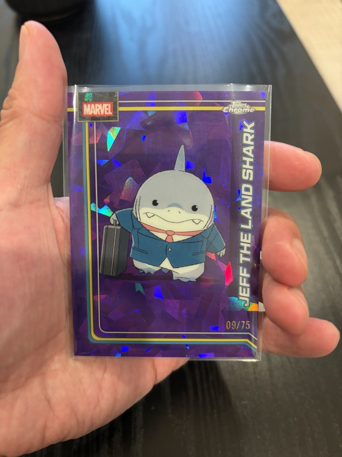 2026 Topps Chrome /75 Marvel Comics Purple Sapphire Jeff The Land Shark #060 2026 Topps Chrome /75 Marvel Comics Purple Sapphire Jeff The Land Shark #060