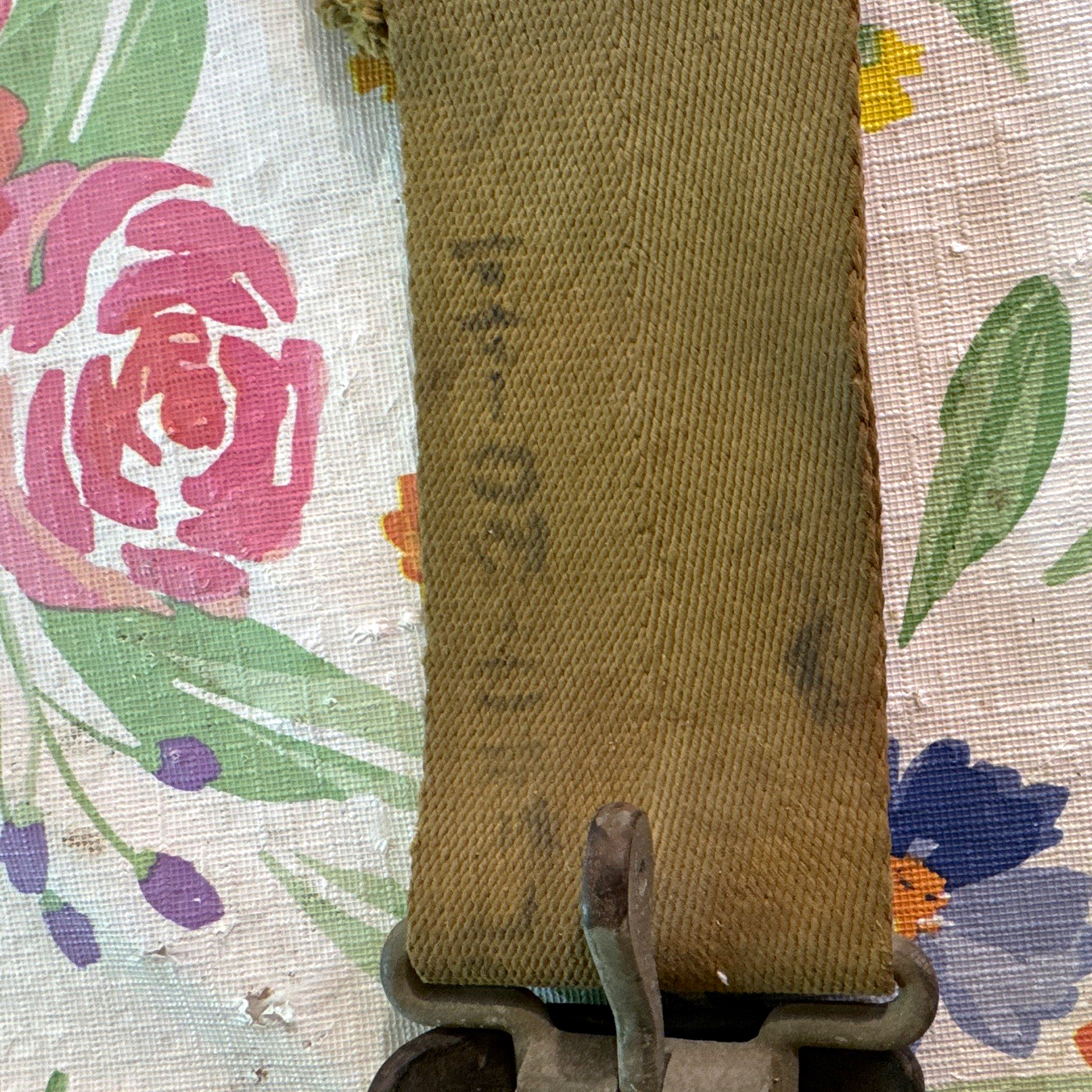 Vintage military airplane seat belt from 1944. Vintage military airplane seat belt from 1944.