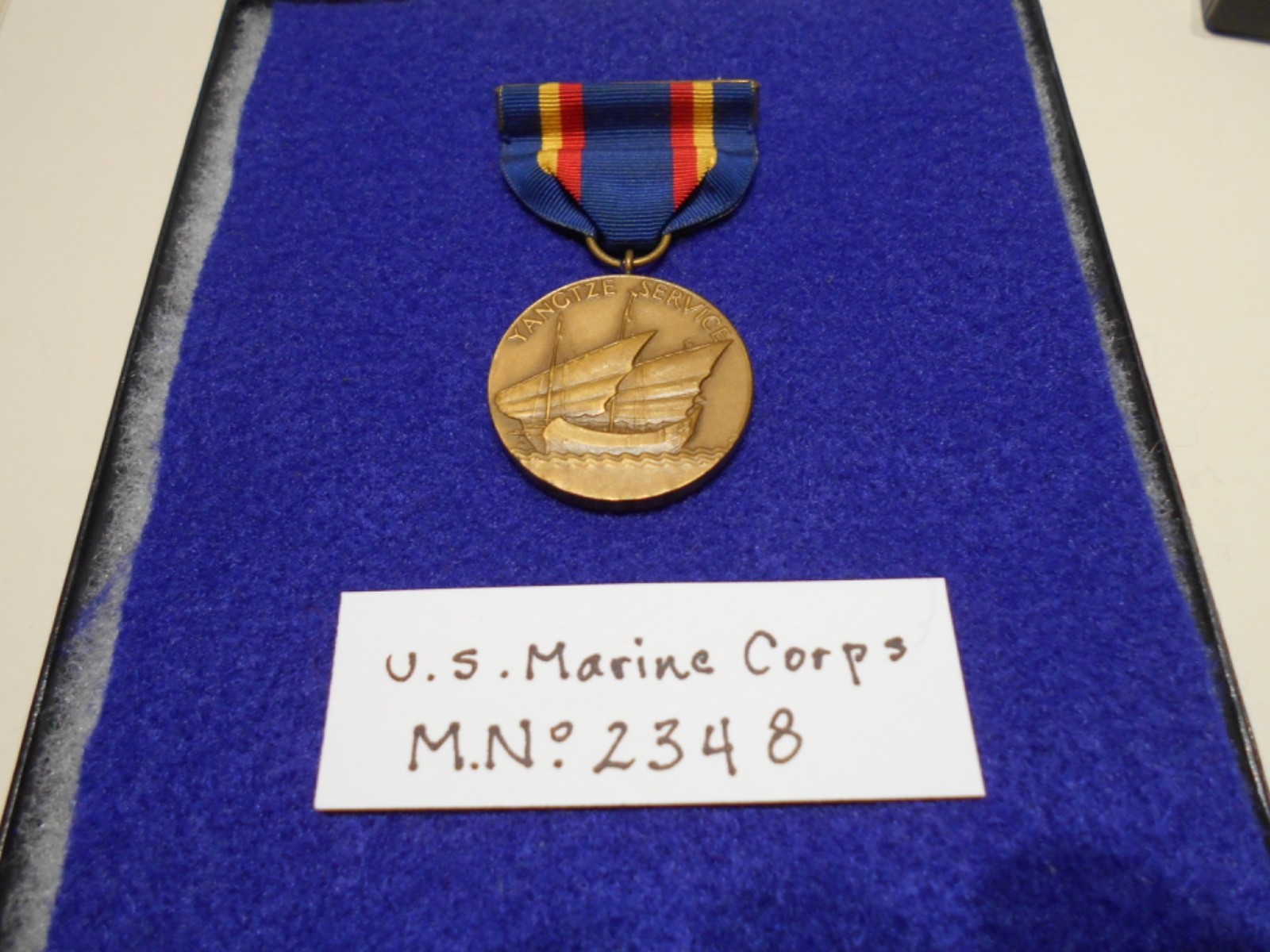 U.S. Marine Corps ~ YANGSTE SERVICE MEDAL ~ Edge numbered ~ U.S. Mint bronze U.S. Marine Corps ~ YANGSTE SERVICE MEDAL ~ Edge numbered ~ U.S. Mint bronze