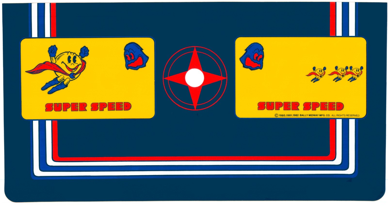 Super Pac Man CPO Arcade Control Panel Overlay Textured Laminate Super Pac Man CPO Arcade Control Panel Overlay Textured Laminate