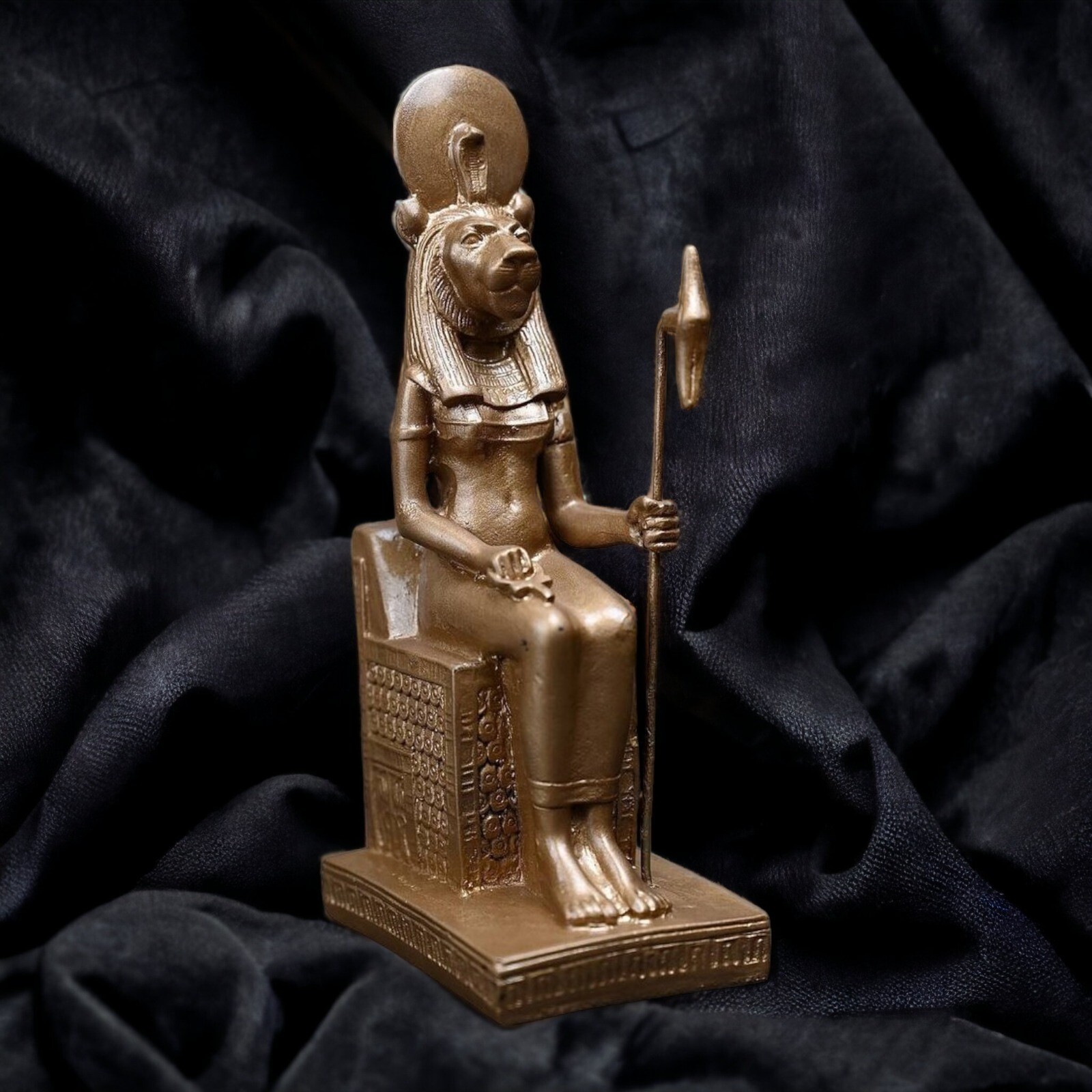 Statue Sekhmet goddess of War seated Figurine Rare Ancient Egyptian ...